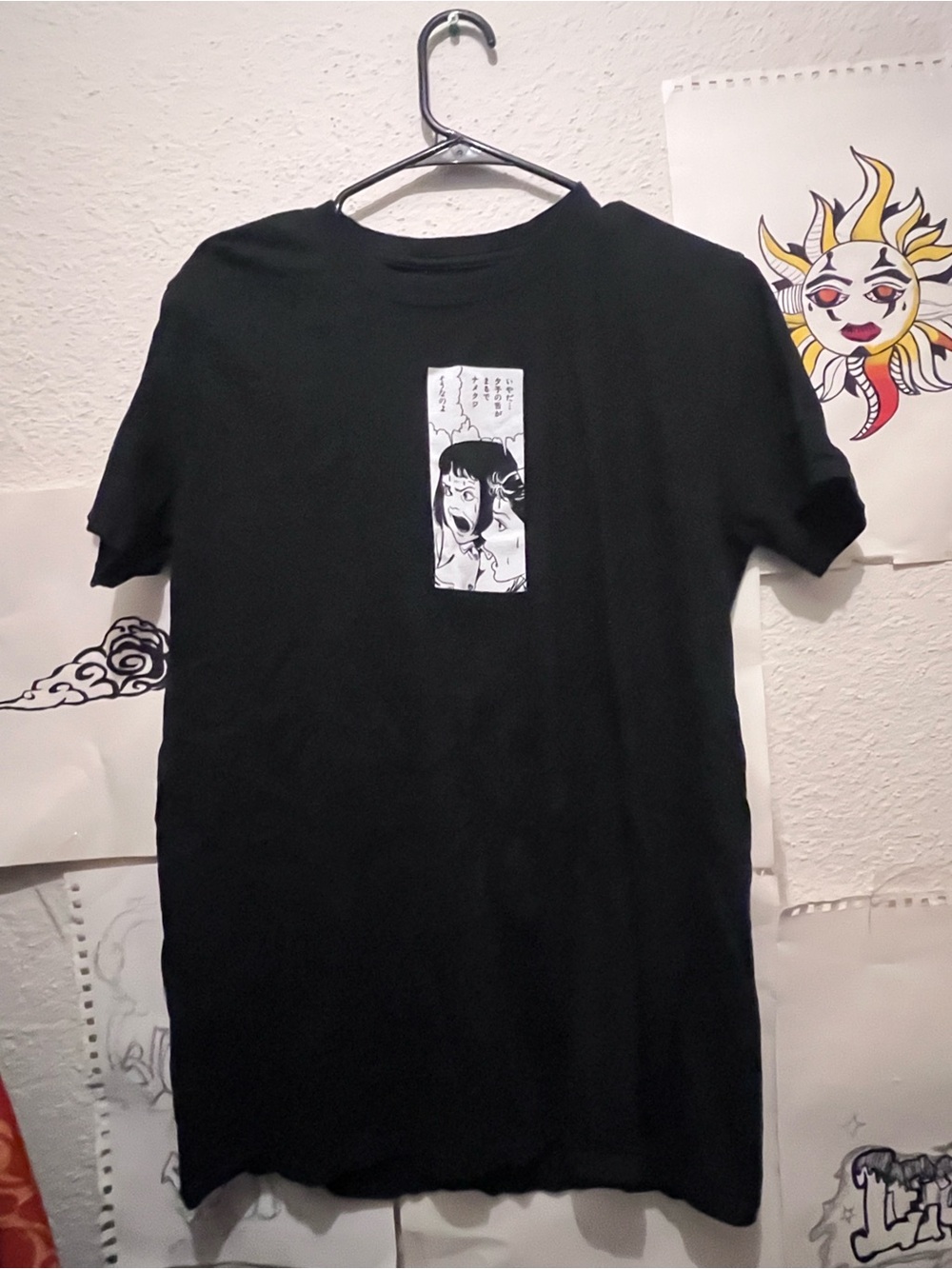 Black Graphic Manga Panel T-Shirt - Men